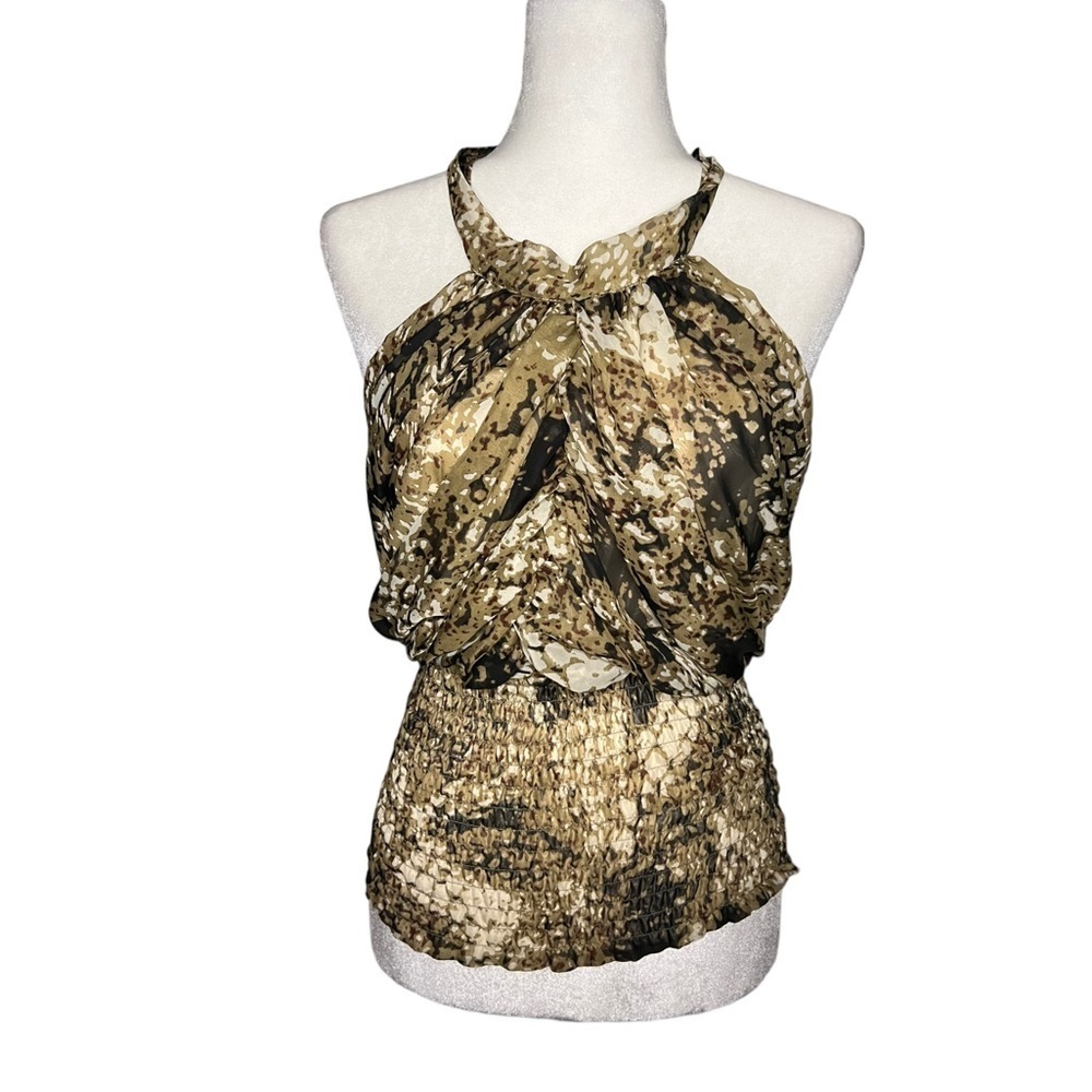 Womens Olive Green Halter Tank Top